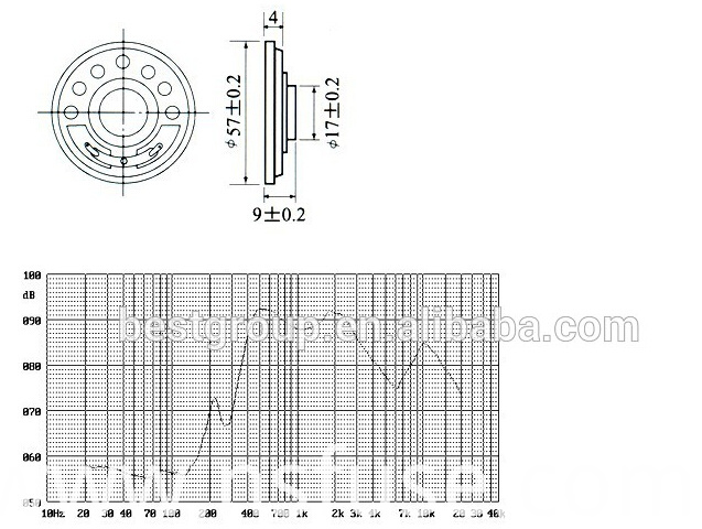 85dB 57mm 0.5W Internal Speaker Mylar Speaker Mylar Speaker